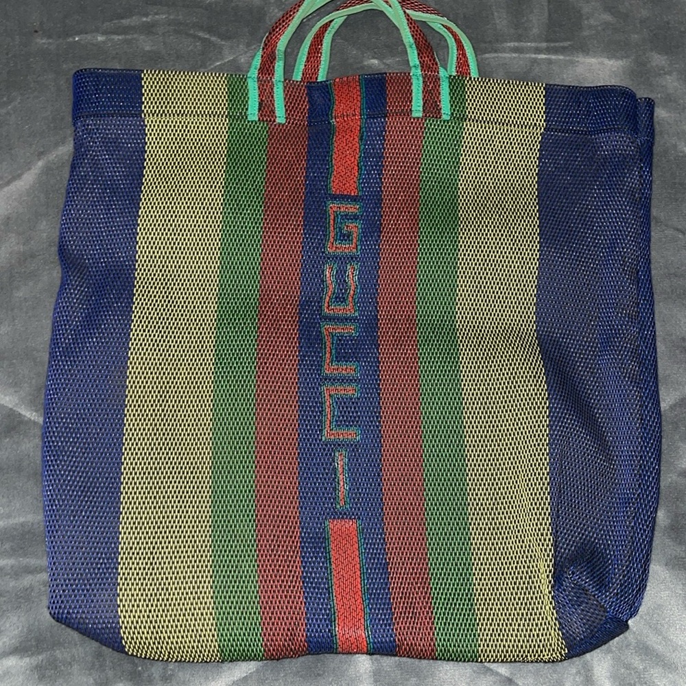 Preloved Gucci woven rubber tote bag excellent condition 16”X17” every day use
